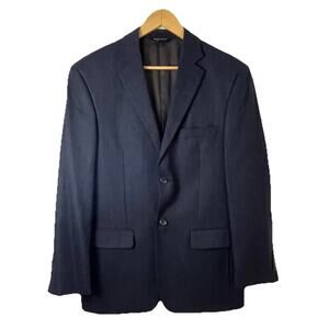 PRONTO UOMO Couture Lambswool Navy Blue 2 Button Blazer Sport Coat Men Sz 40R